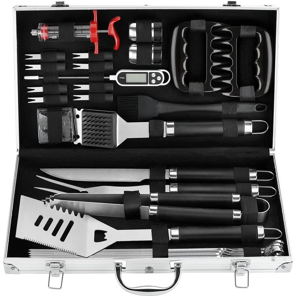 Meat Thermometer Camp - 26-teiliges BBQ-Grillzubehör-Set im Koffer - Grillutensilien-Set