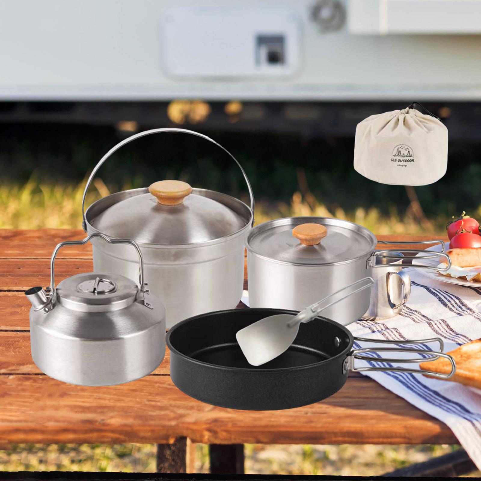 Camping Cooking Handle - Camping-Kochgeschirr, Kochzubehör, tragbare Antihaft-Bratpfanne, Teekanne, Wasserkocher,