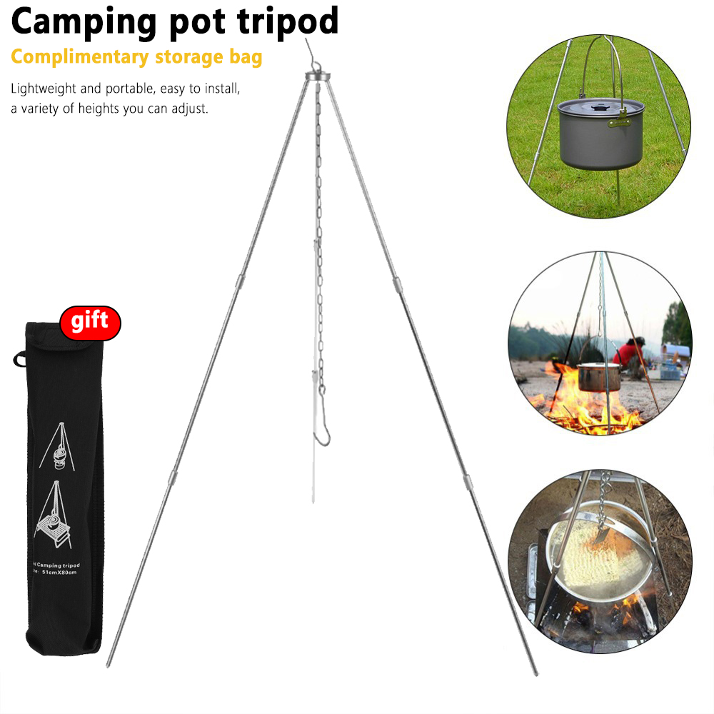 Camping Cooking Pot Tripod - Camping Lagerfeuer Stativ für Hängen Topf