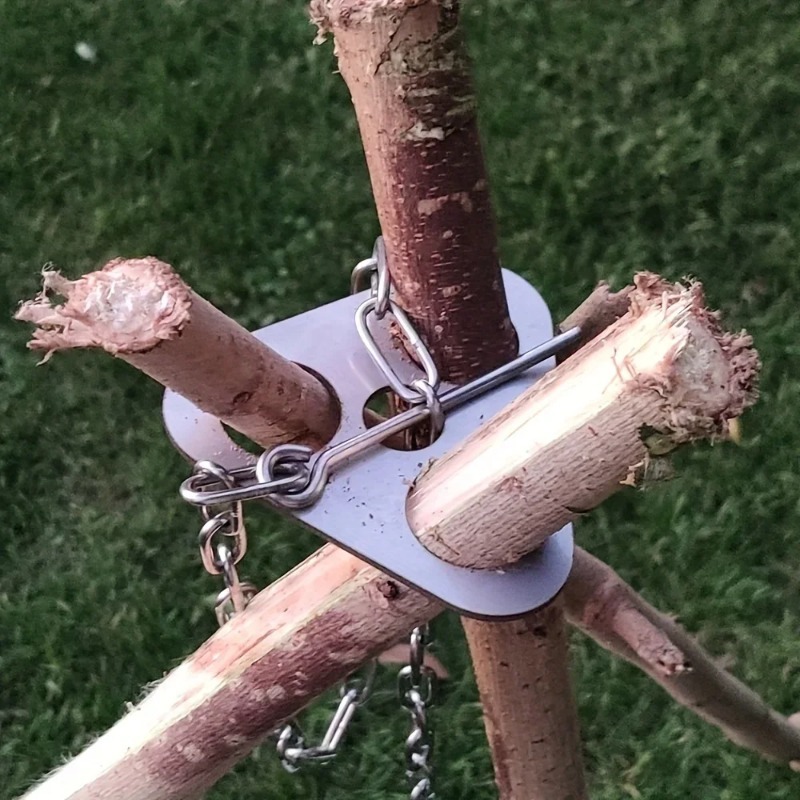 Camping Cooking Pot Tripod - Outdoor BBQ Dreibein-Gestell Tragbarer Abnehmbarer Hängeständer