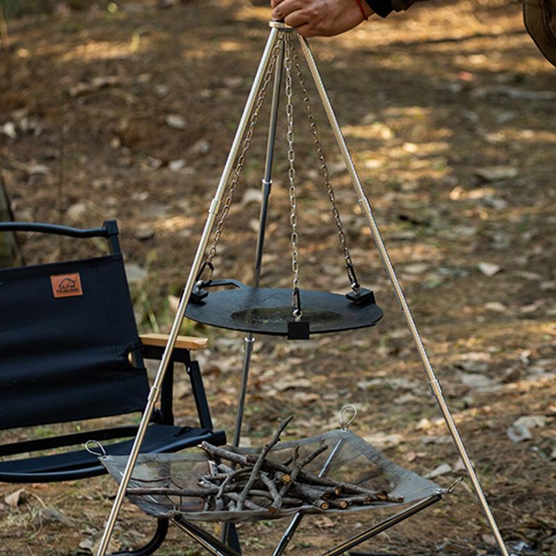 Camping Cooking Pot Tripod - Aluminium Camping Lagerfeuer Stativ Tragbare Dreieck