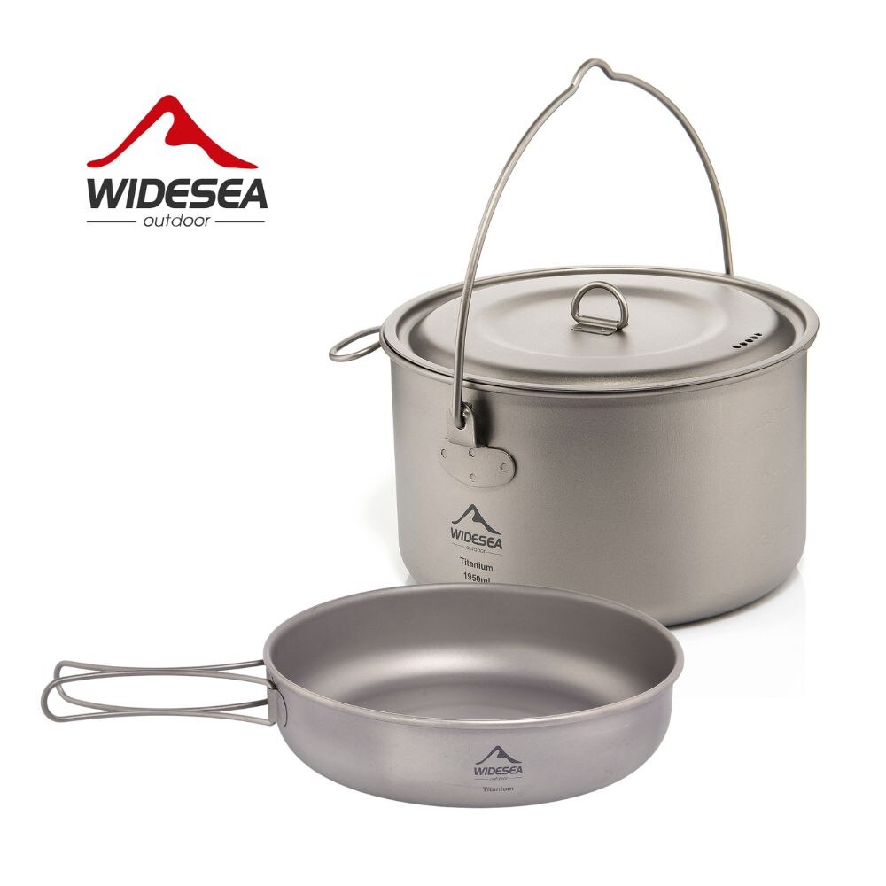 Camping Cooking Pot Set - Wideea Camping Geschirr Titan Kochgeschirr Set
