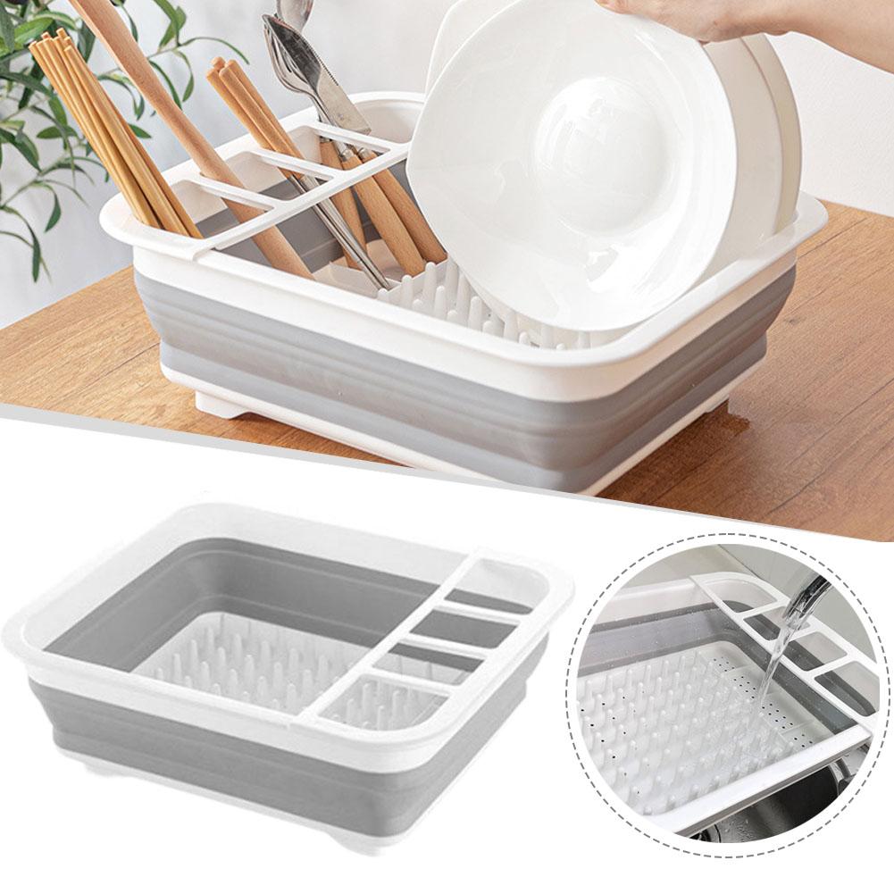 Camping Cooking Dishes - Faltbarer Geschirrabtropfständer, Schalenhalter, Geschirr-Organizer, Spülbecken-Abtropfgestell, tragbare