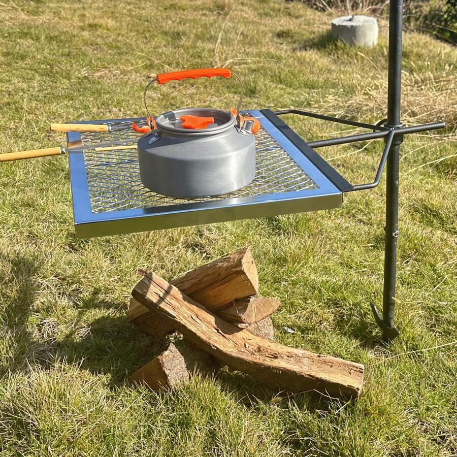 Camping Cooking Fire Pit - 360 ° Verstellbarer, drehbarer Lagerfeuergrill, robuste
