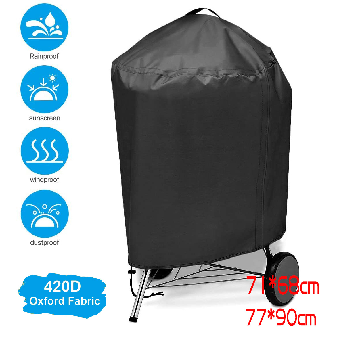Camping Cooking Fire Pit - 210D Outdoor Grill Abdeckung Wasserdichte Runde