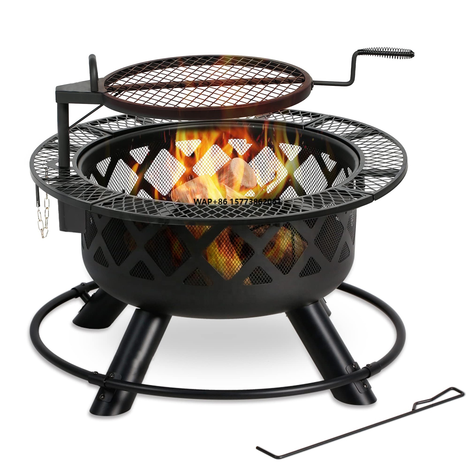 Camping Cooking Fire Pit - Große Holzfeuergruben für den Außenbereich, Terrasse,