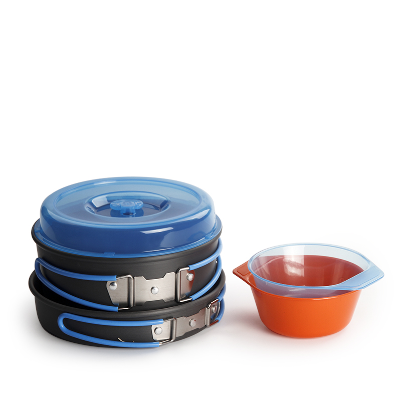 Camping Cooking Pot Set - Camping Kochgeschirr Rucksackreisen Topf Pfanne Schalen