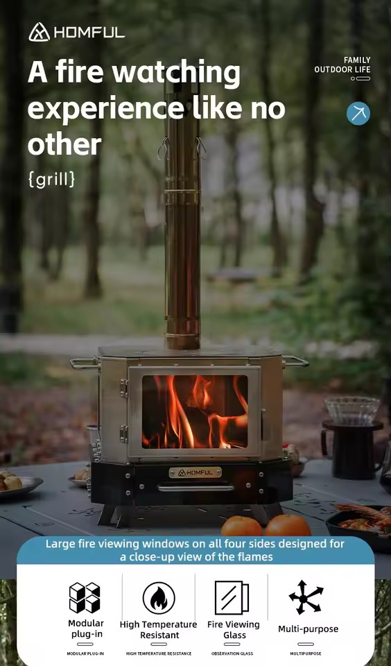 HOMFUL Tragbarer Holzofen für  – Camping Cooking Windshield Bewertung und Preis