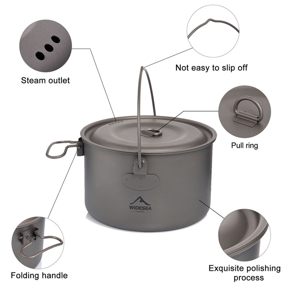Wideea Camping Geschirr Titan  – Camping Cooking Pot Set Bewertung und Preis