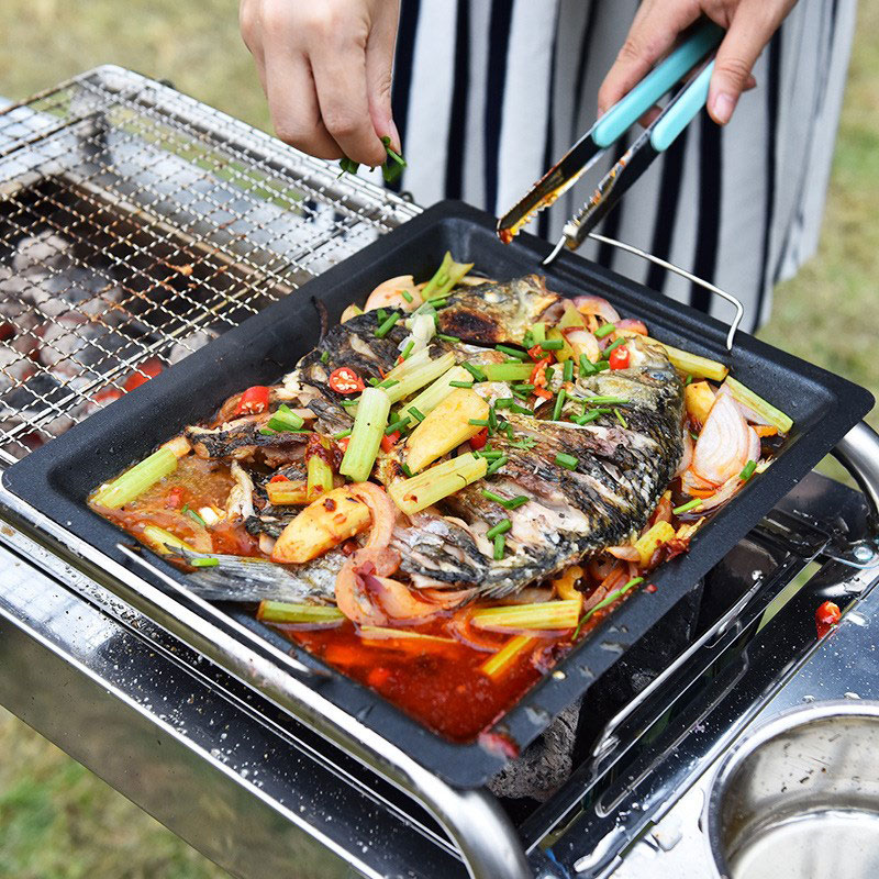 Dicke quadratische Grillpfanne – Camping Cooking Handle Bewertung und Preis