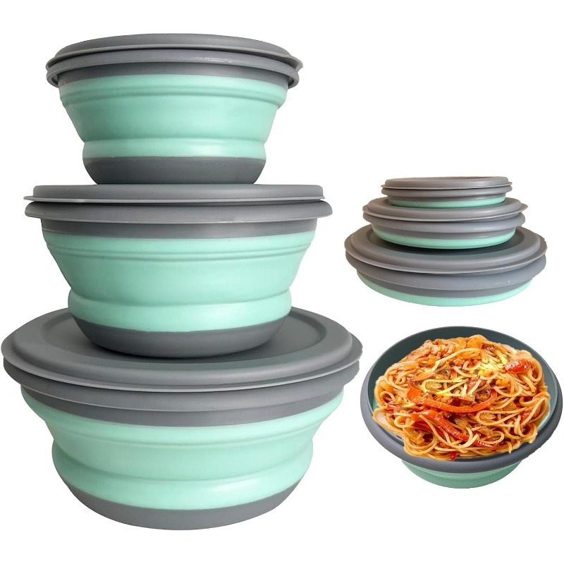 3-teiliges Silikon-Faltlunchbo – Camping Cooking Dishes Bewertung und Preis