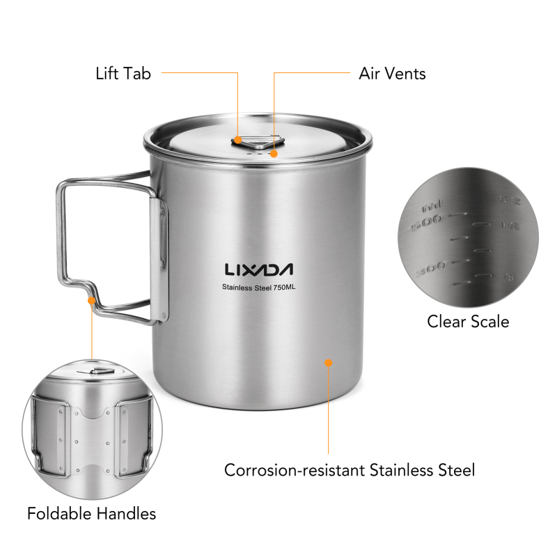 Lixada 750ml Tasse Outdoor Ede – Camping Cooking Handle Bewertung und Preis
