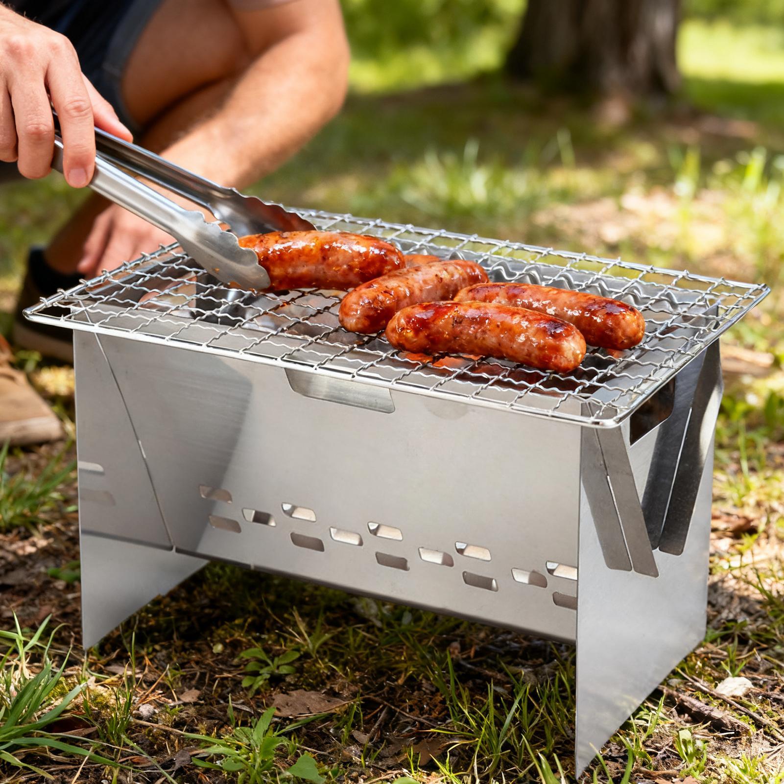 Holzkohlegrill aus Edelstahl,  – Camping Cooking Fire Pit Bewertung und Preis