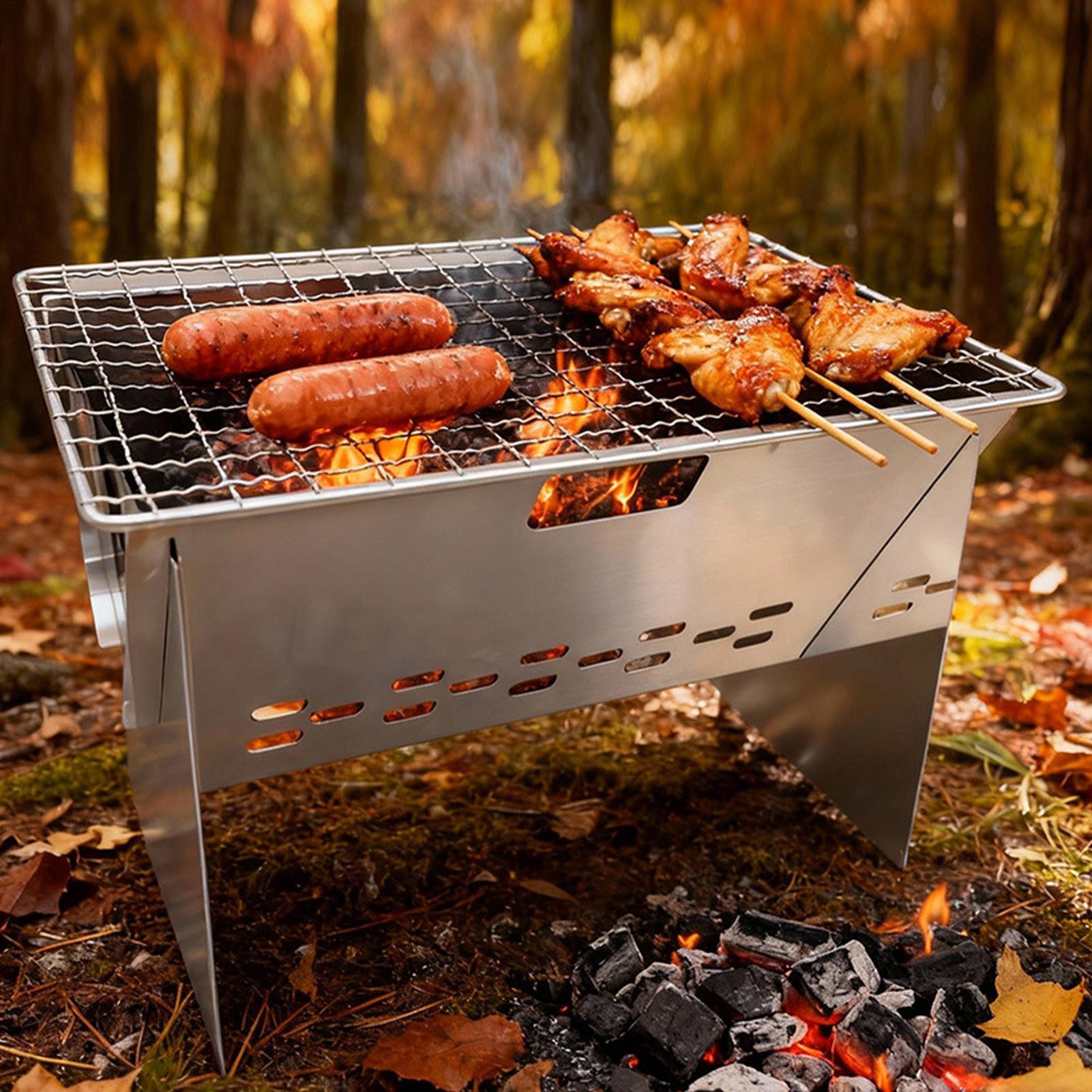 Holzkohlegrill aus Edelstahl,  – Camping Cooking Fire Pit Bewertung und Preis