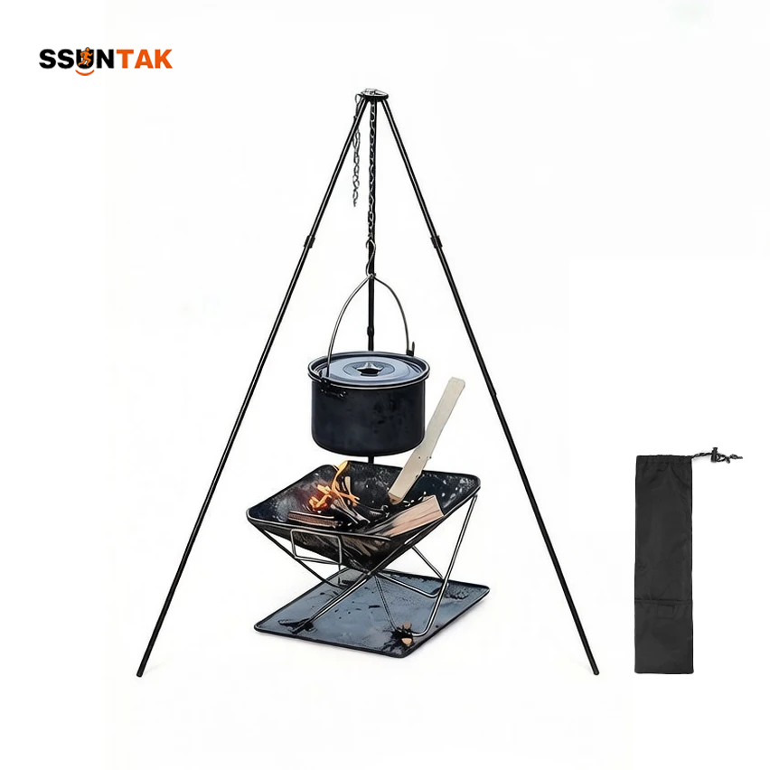 SSUNTAK Tragbarer Abnehmbarer  – Camping Cooking Pot Tripod Bewertung und Preis